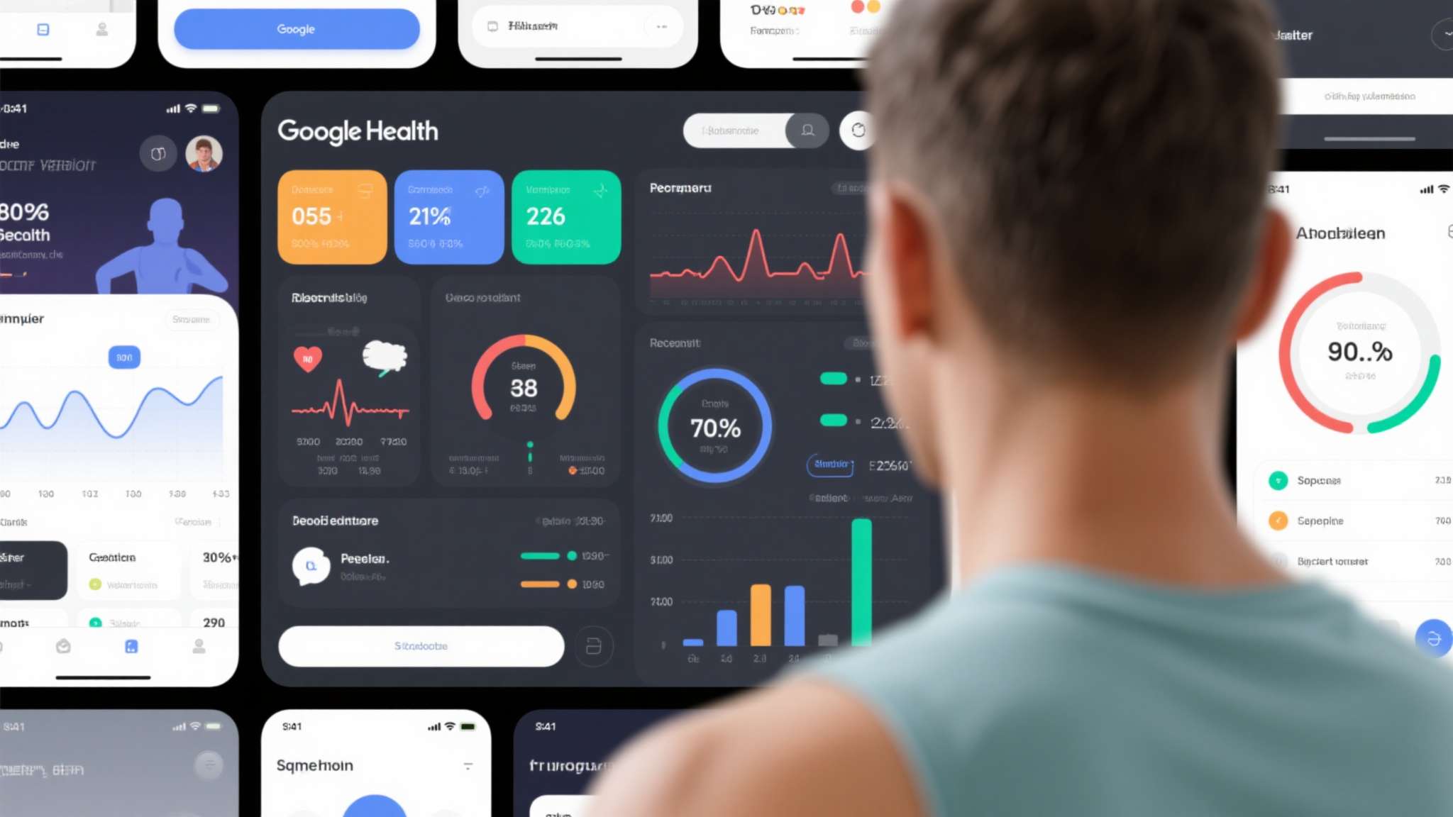 Google Health将用户的运动数据、睡眠记录、心率监测、血氧数值等多维度